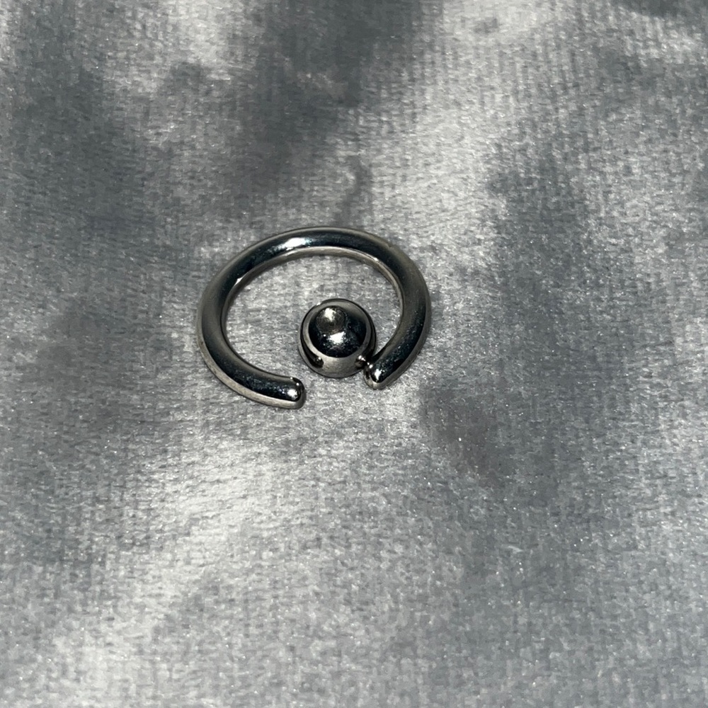 Vintage 10 Gauge 1/2 Body Jewelry for Stretching Stainless Steel hoop and ball